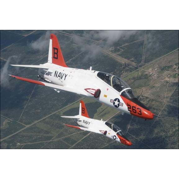 24"x36" Gallery Poster, T-45A Goshawk training aircraft over South Texas
