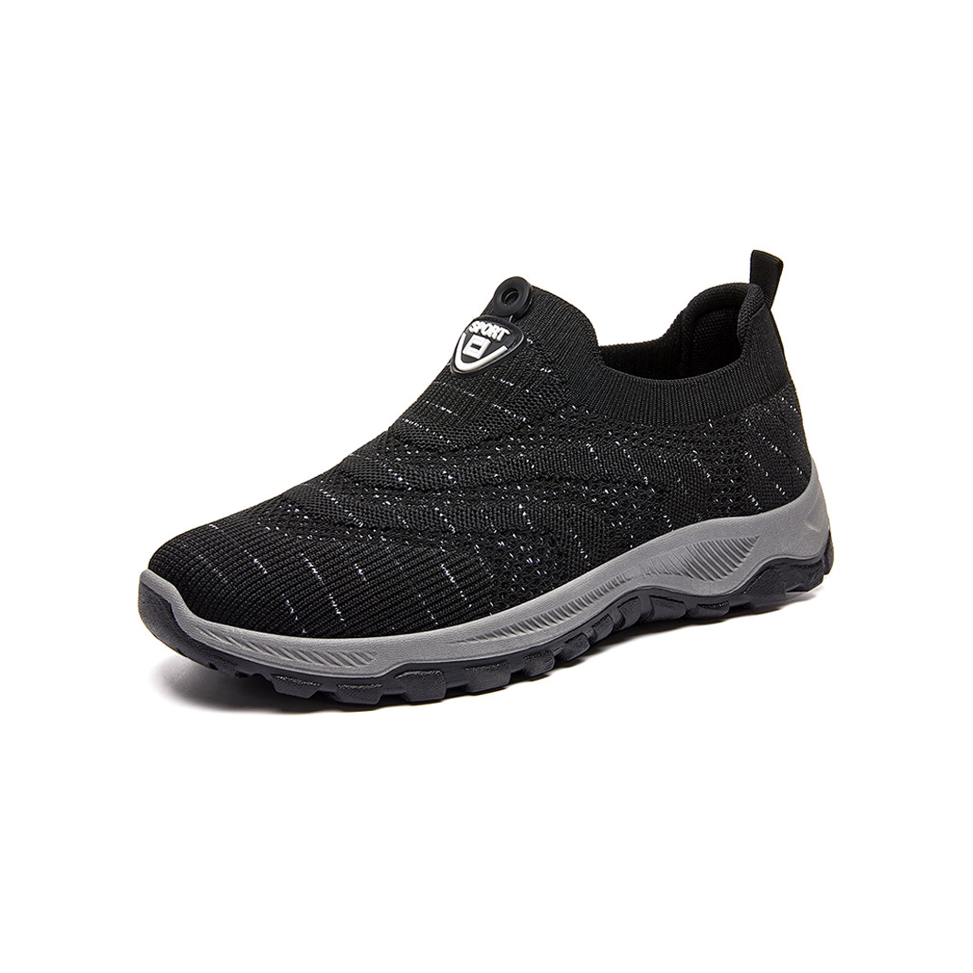 Ukap Mens Lightweight Round Toe Sneaker Sports Non Slip Comfortable Slip On Walking Shoes Black 8.5 Black 8.5