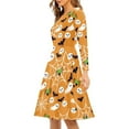 thumbnail image 2 of FKELYI Size M Women Dress Lightweight Cartoon Halloween Swing Party Dress Comfy Ghost Spider Web Swing Twirl Skater Dress Knee Length, 2 of 4
