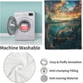 thumbnail image 4 of Sunset Fishing Cozy Blanket for Dad, Sentimental Message, Plush Fleece Throw 40x50 inches, Fishing Scene Design, Ideal Gift for Fathers - Vibrant Sky and Water, 4 of 6