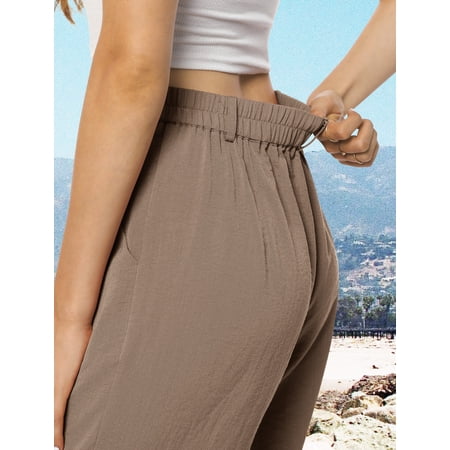 Womens Casual Wide Leg Pants High Waisted Button Down Straight Long Trousers Palazzo Pants Slacks with Pockets S-3XL