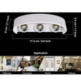 thumbnail image 4 of Lámpara de pared LED de aluminio de 6 W para interiores, foco moderno de alta y baja intensidad (blanco cálido) - Blanco, 4 of 5