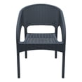 thumbnail image 3 of Luxury Commercial Living 32" Gray Wickerlook Patio Stackable Dining Arm Chair, 3 of 9