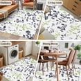 thumbnail image 5 of Area Rug for Living Room, Grey Green Botanical Non-Slip Indoor Large Carpet for Bedroom/Dining Room, Watercolor Spring Floral Summer Leaf Washable Low-Profile Floor Mat Runner Rugs - 3 x 5 Ft, 5 of 8