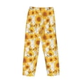 thumbnail image 3 of Lsque White Marble Pattern Sunflower Print Men's Pajama Pants, Lounge Pant - Comfortable Home Wear,Elastic Waistband, Stylish Design-Large, 3 of 9