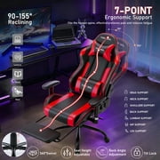JONPONY Game Chair,Ergonomically Designed Computer Chair with headrest and 2D Armrests,with Footrest and Lumbar Support,High Back Office Chair Support 8 Hours Long Sitting,Computer Chair,RED