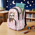 thumbnail image 3 of Jeiento Sloth 17 Inch Backpack Set 4-Piece Lunch Bag Pencil Case Water Bottle Holder Pink Cherry Blossom Lightweight Durable Large Capacity for Boys Girls Kids Students, 3 of 7