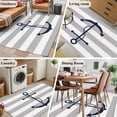 thumbnail image 5 of Grey Stripes Washable Area Rug 3x5 Anchor Nautical Geometric Low-Profile Large Area Rugs with Non Slip Backing Indoor Floor Carpet for Entrance Living Room Bedroom Home Office, 5 of 9