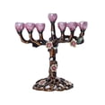 thumbnail image 2 of Candelabro judío de Janucá pintado a mano Púrpura Zulema Candelabro menorá, 2 of 8