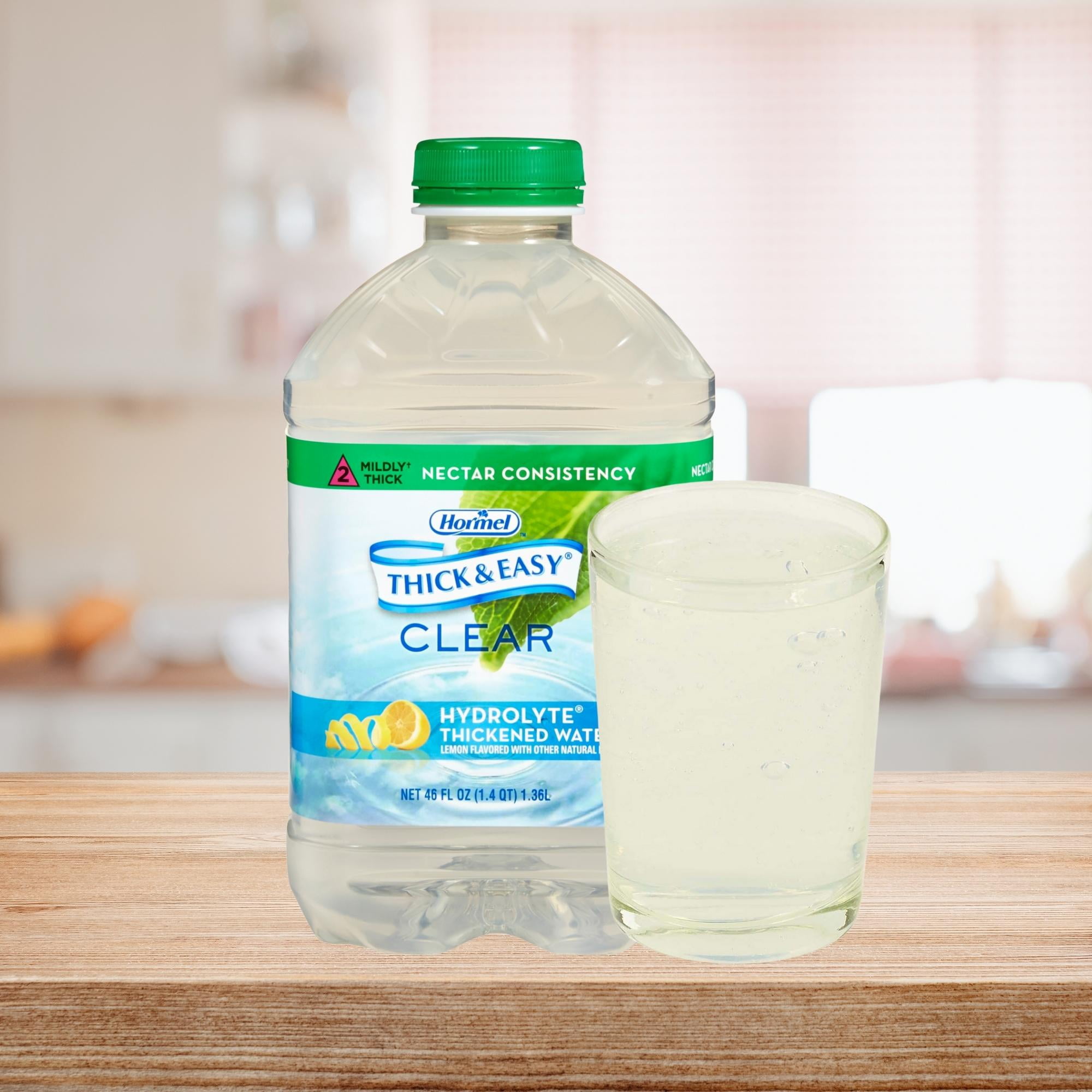 Hormel Thick & Easy Hydrolyte Thickened Water Lemon 46 oz. Bottle 6 Ct