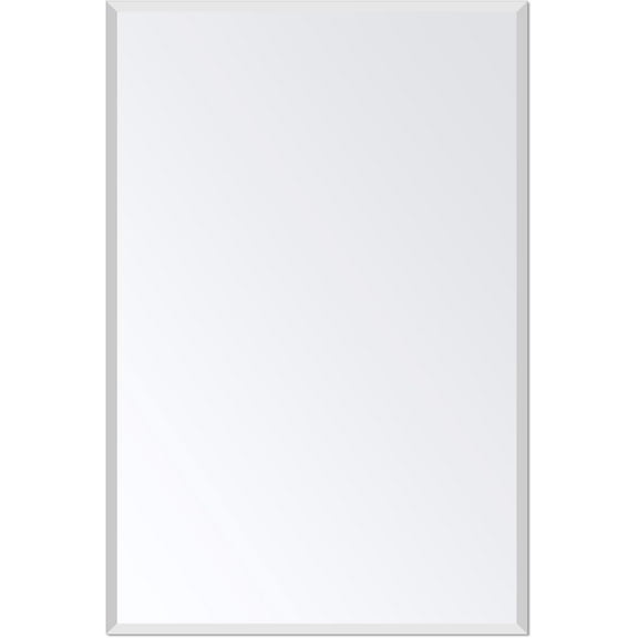 Rectangle Wall Mirror Frameless Bathroom Mirror 16” x 24" Beveled Edge Mirror for Vanity and Entryway