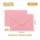 thumbnail image 2 of Uxcell Paquete de 50 sobres A6, sobres de tarjeta de 4x6 con solapa en V y borde dorado para invitaciones de boda, graduación y regalos de fiesta, color rosa, 2 of 7