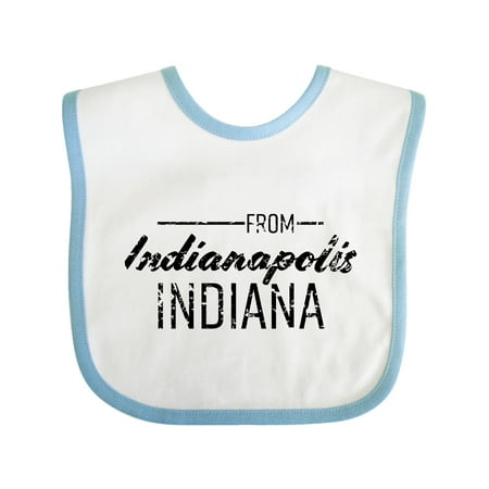 

Inktastic From Indianapolis Indiana in Black Distressed Text Gift Baby Boy or Baby Girl Bib
