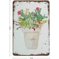 thumbnail image 2 of Metal Tin Sign Floral Succulent Bouquet Vintage Tin Poster Metal Sign Wall Decoration Country Kitchen Home Garage Decor 12"x8", 2 of 5