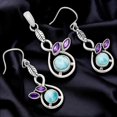 thumbnail image 4 of Larimar (Dominican Republic) & Amethyst 925 Silver Pendant Earrings Set T-1013 AGT1002_B, 4 of 6