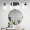 thumbnail image 2 of Lámpara de tocador para baño DIKAIDA de 4 luces, negro mate, 62 cm, 2 of 7