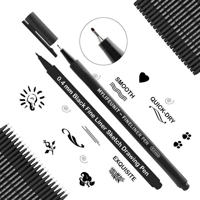 Bazic Skylar 0.4 mm Black Fineliner Pen (4/Pack) Unit - 1 Unit @ per Unit