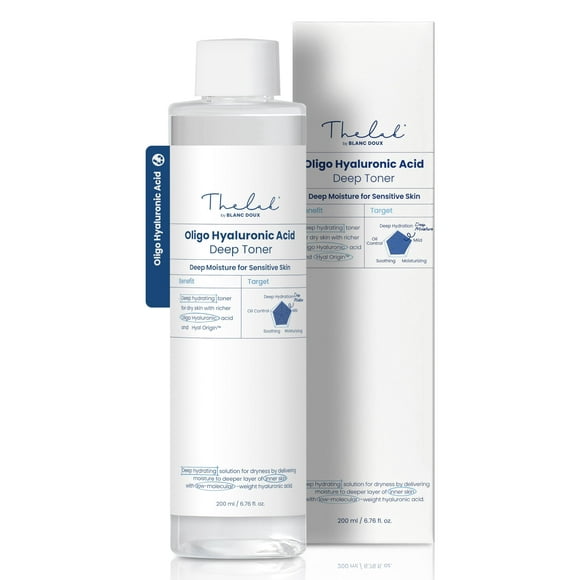 Essence Toner THE LAB BY BLANC DOUX Oligo, ácido hialurónico de peso molecular ultrabajo, hidratación profunda, vegano, para pieles mixtas sensibles y secas