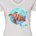 thumbnail image 4 of Inktastic Vero Beach, Florida Swimming Sea Turtle with Bubbles Women's V-Neck T-Shirt, 4 of 5