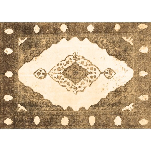Ahgly Company Indoor Rectangle Abstract Brown Contemporary Area Rugs, 5' x 7'