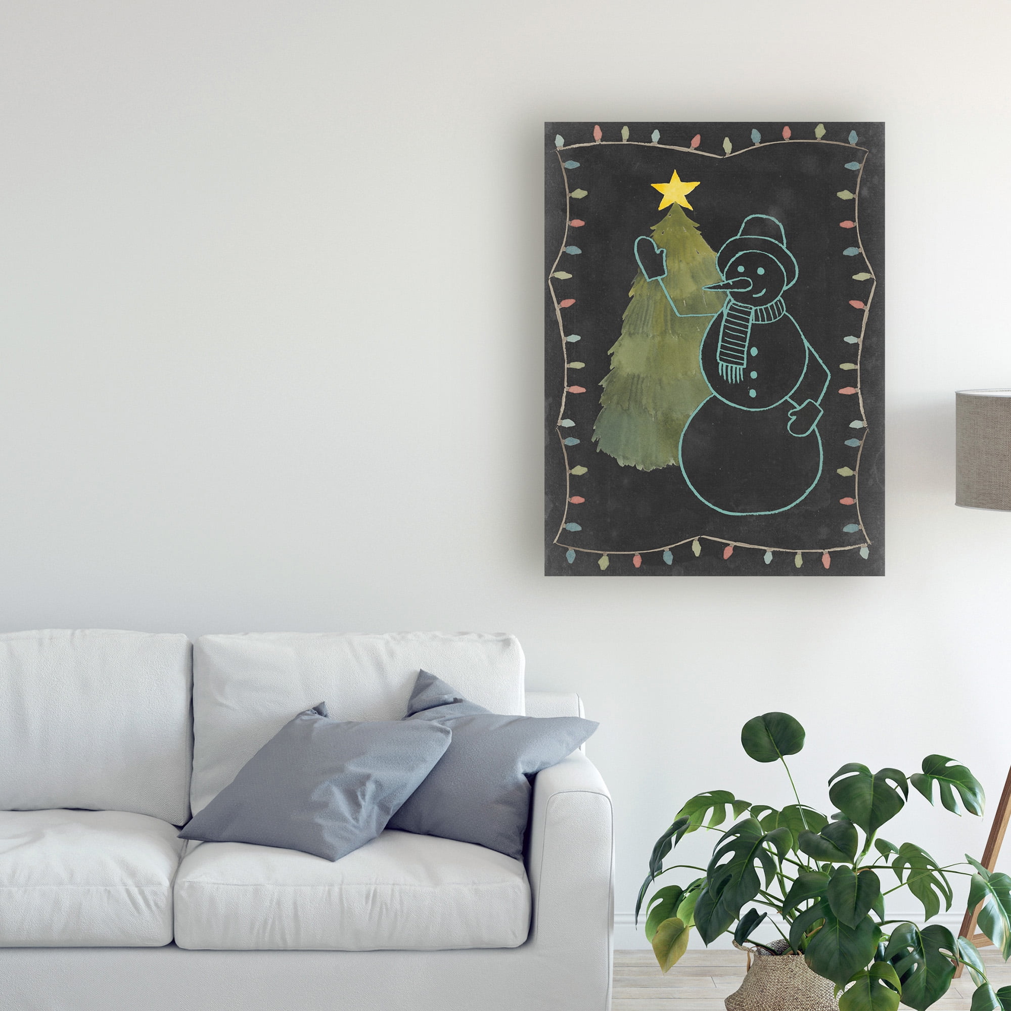 Chalkboard Snowman I' Canvas Art by Grace Popp