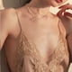 thumbnail image 5 of Camisón de satén con escote en V profundo y encaje para mujer, 5 of 5
