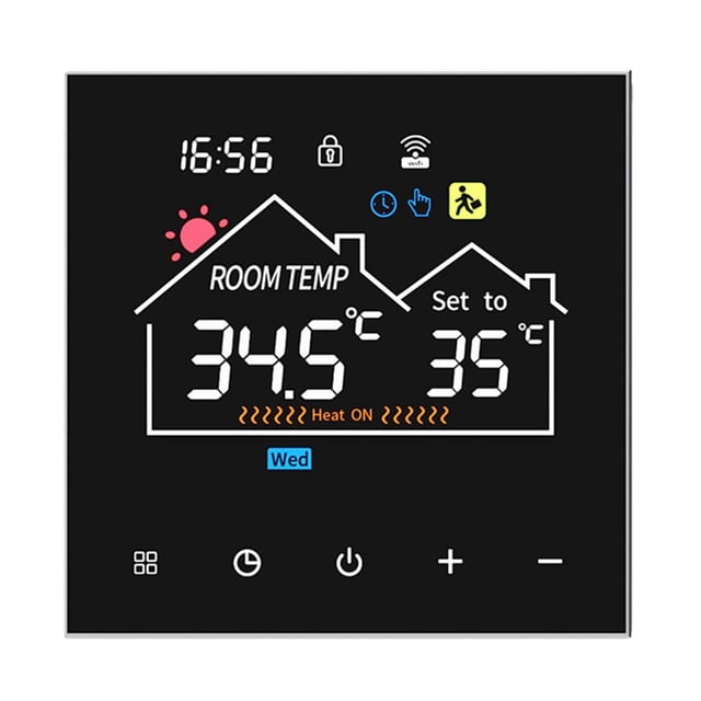 Thermostat Intelligent avec Contrôle Tactile et Accès à Distance – Chauffage Électrique 16A Économe en Énergie