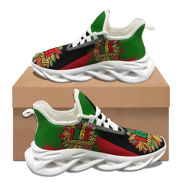 Zapatillas planas de verano para mujer afroamericana Juneteenth 1865, zapatillas clásicas informales para correr al aire libre, zapatos con suela vulcanizada y cordones