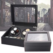 Bestller Luxury Automatic 2 Motor Watch Winder Carbon Fiber Display Box Case Storage
