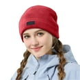 thumbnail image 2 of ZHOGXU Winter Knitted Hat For Women Solid Color Elastic Thickened Warm Comfortable Caps For Autumn Winter Daily Wear Red One Size, 2 of 6