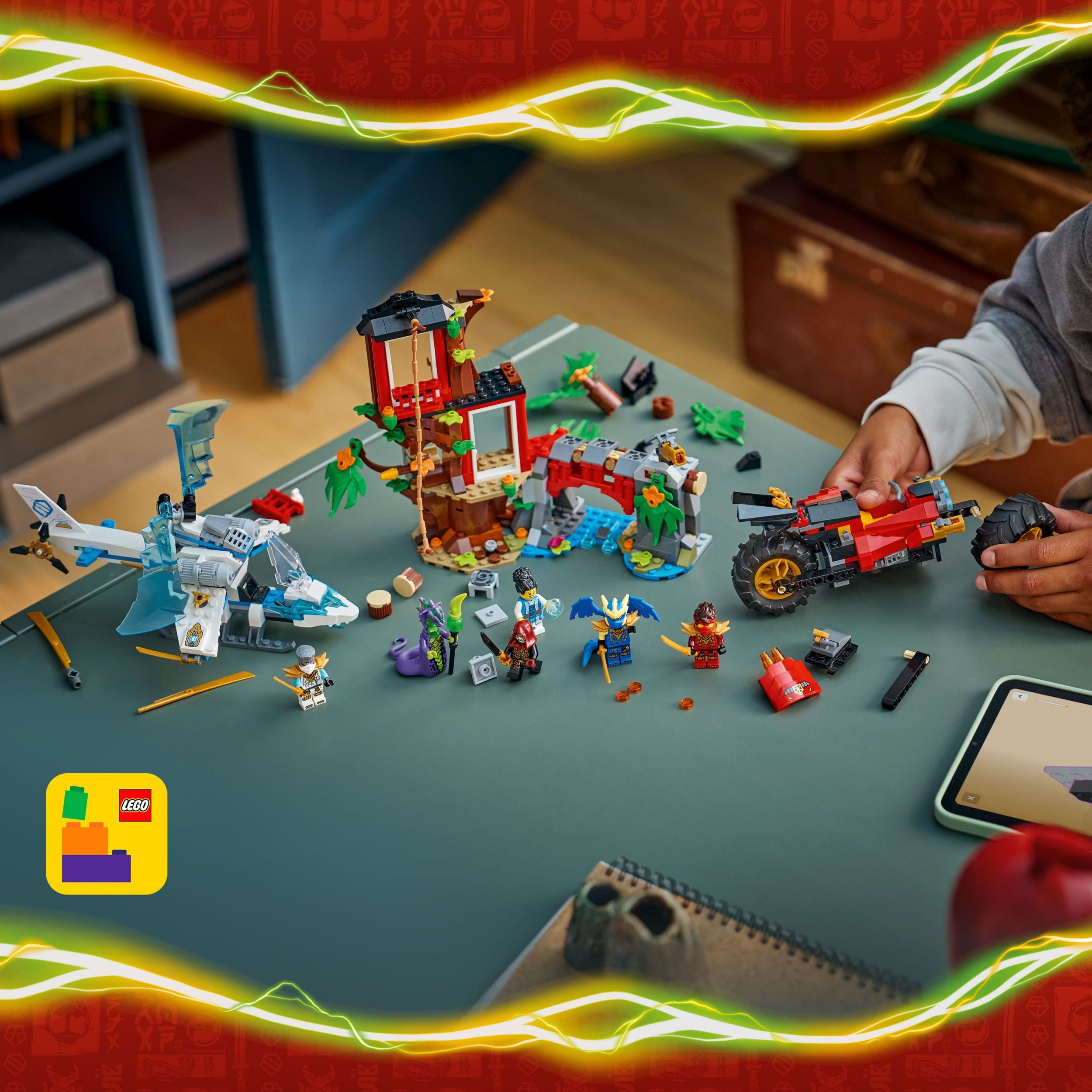 LEGO NINJAGO Ninja Vehicle Tree House Battle Building Toy for Boys, Girls, & Kids, Ages 7+ - Ninja Playset W/5 Minifigures, Motorcycle & Helicopter Toys - Gift Idea for Birthdays - 71857