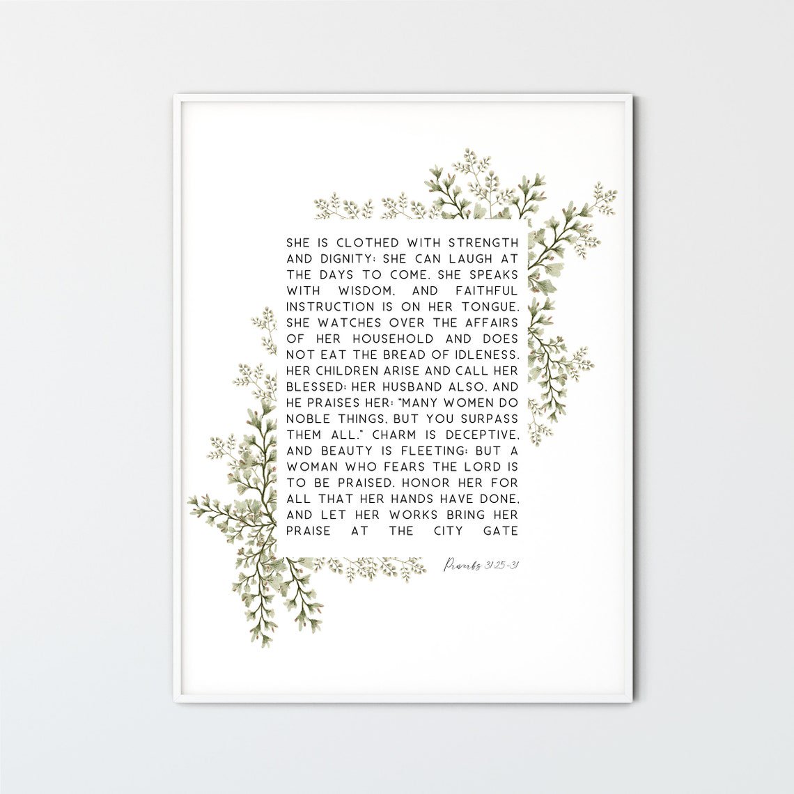 Proverbs 31:25-31 Strength And Dignity Scripture Unframed Paper Print
