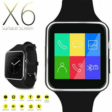 HQZY Black X6 Bluetooth Smart Watch Sport Fitness Tracker For Android IOS iPhone Samsung Huawei