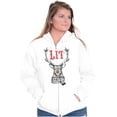 thumbnail image 3 of Funny Christmas Hipster Reindeer Lit Zip Up Hoodie Men's Women's Brisco Brands M, 3 of 6
