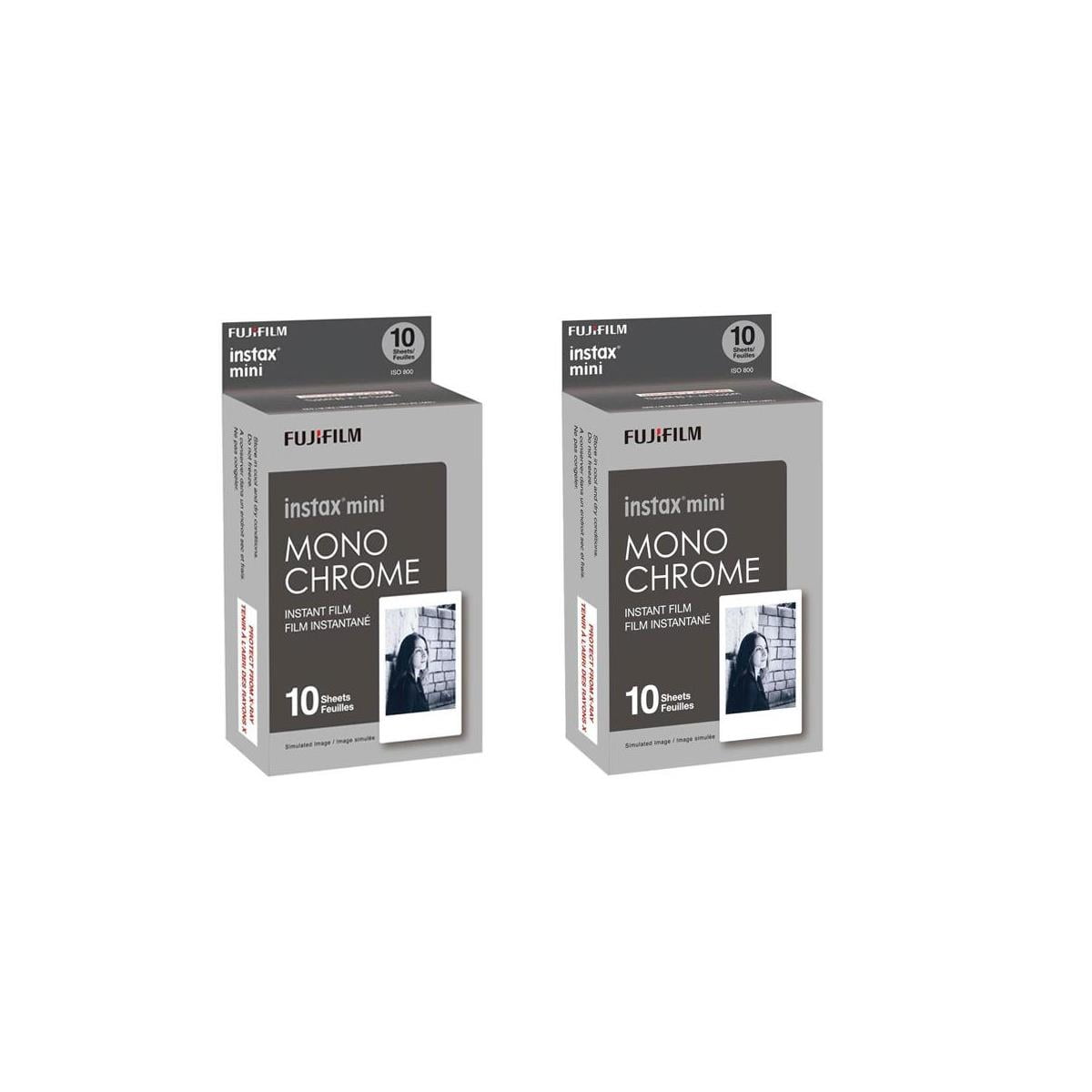Fujifilm instax mini Monochrome Instant Film, 2 x Packs, (20 Exposures)