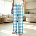 thumbnail image 6 of UKHCCC Boys Girls Plaid Lounge Pants, Relaxed Straight Leg Pull-On Kids Pants with Elastic Waist and Pockets, Ages 4-16 Casual Homewear, 6 of 7