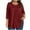 Wine, variant on AherBiu Plus Size Tops for Women Ruched Loose Crewneck 3/4 Sleeve Comfy Stretch Tunic Tops to Wear with Leggings