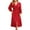 Red, variant on Diufon Women's Maxi Dresses Summer V Neck Long Sleeve Dress Side Lace-Up Waisted Hem Split Dress