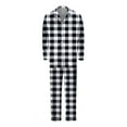 thumbnail image 3 of KHONTS Family Plain Printed Plus Size Christmas Pajamas Sets Long Sleeve Pjs Set Party Sleepwear Button-Down Loungewear Sets A-Men XL, 3 of 4