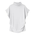 thumbnail image 1 of Fiudx Ofertas y Liquidaciones Blusa de Manga Corta con Cuello Redondo y Color Sólido a La Moda para Mujer, 1 of 3