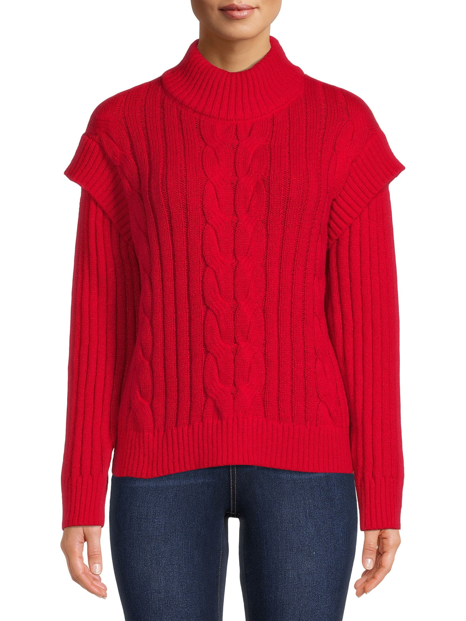 Time and True Women's Mock Neck Sweater