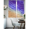 thumbnail image 4 of Purple Ombre Coastal Sheer Curtains 63 Inch Length 2 Panels Set for Living Room/Bedroom, Summer Nautical Beach Ocean Seaside Curtain Sheers Drapes Rod Pocket Curtains Window Treatment Set 52''x63''x2, 4 of 7