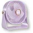 thumbnail image 5 of Aiwa 4" Desk Fan, USB-C Rechargeable Mini Fan with 3 Speeds and 270-Degree Rotation, Violet, 5 of 5