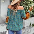 thumbnail image 2 of Blusa De Mujer, Top Con Hombros Descubiertos, Estampado Floral Transpirable Para Uso Diario Ccdes Otros, 2 of 6