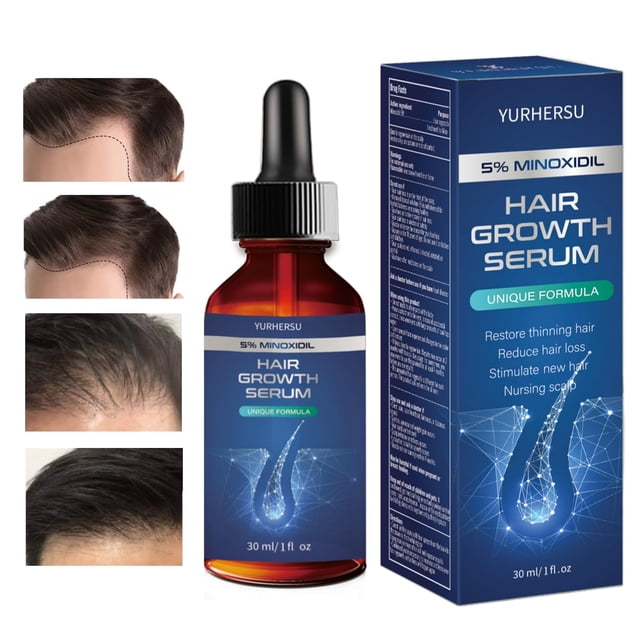 Sérum para el crecimiento del cabello ELCHHIRSCH con 5% de minoxidil y biotina 30 ml