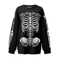 thumbnail image 3 of Halloween Skeleton Sweatshirts for Women 2025 Long Sleeve Crewneck Skeleton Graphic Sweatshirt Pullover Tops, 3 of 5