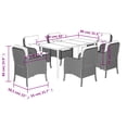 thumbnail image 2 of vidaXL 7 Piece Patio Dining Set with Cushions Beige Poly Rattan, 2 of 7