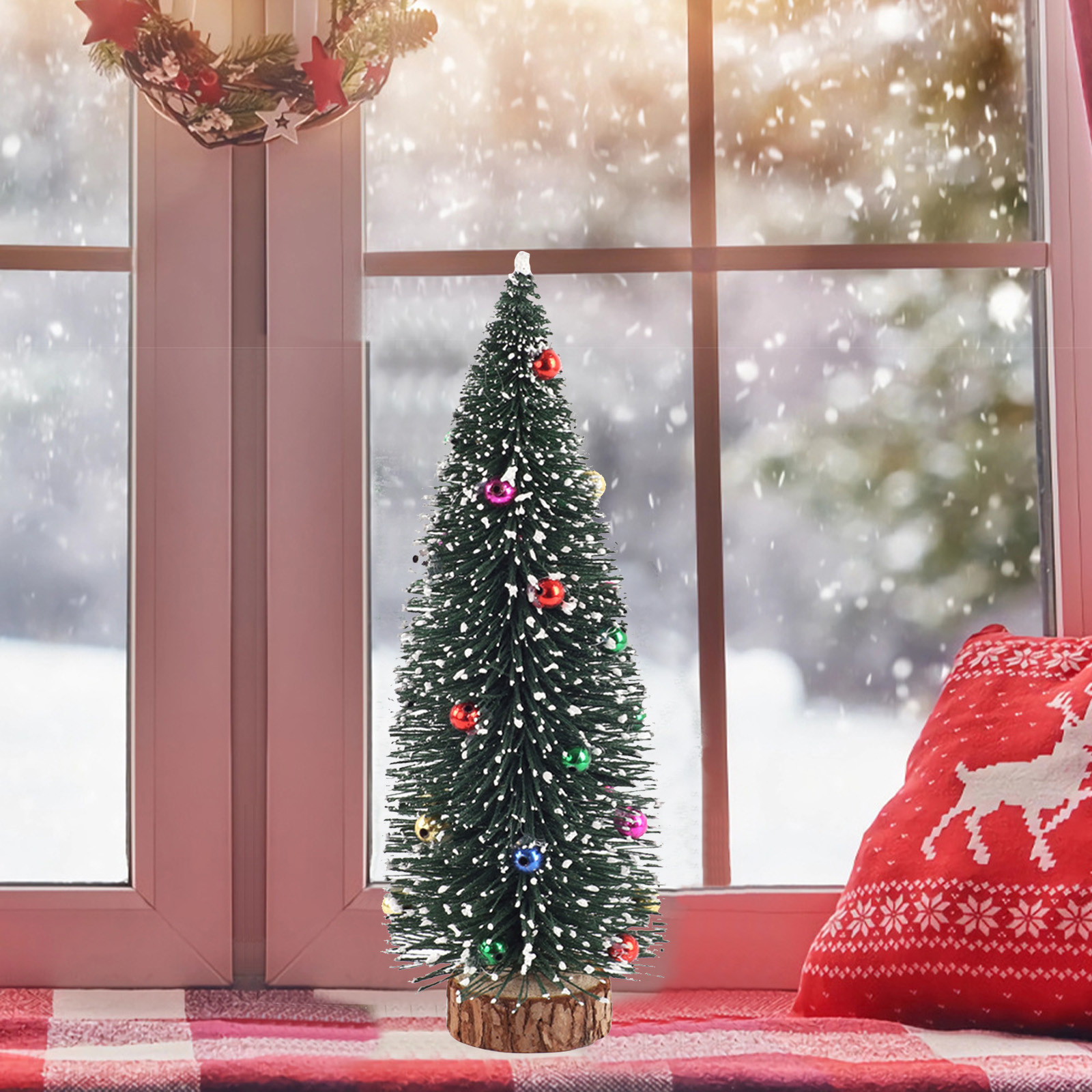30 Mini Arbres De Noël Artificiels - Décoration De Table Avec Base En Bois, 5 Tailles (4,5 à 12,5 Cm)