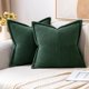 thumbnail image 1 of Juego de 2 fundas de almohada decorativas MIULEE, 46 x 46 cm, pana verde oscuro, 1 of 8