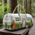 thumbnail image 6 of Retro Camper Print Weekender Bag, Quilted Vintage Travel Duffel with RV Embroidery, 6 of 8